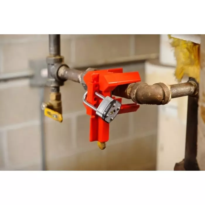 ABUS Red Polypropylene Ball Valve Lockout 203.2mm Attachment, 57720