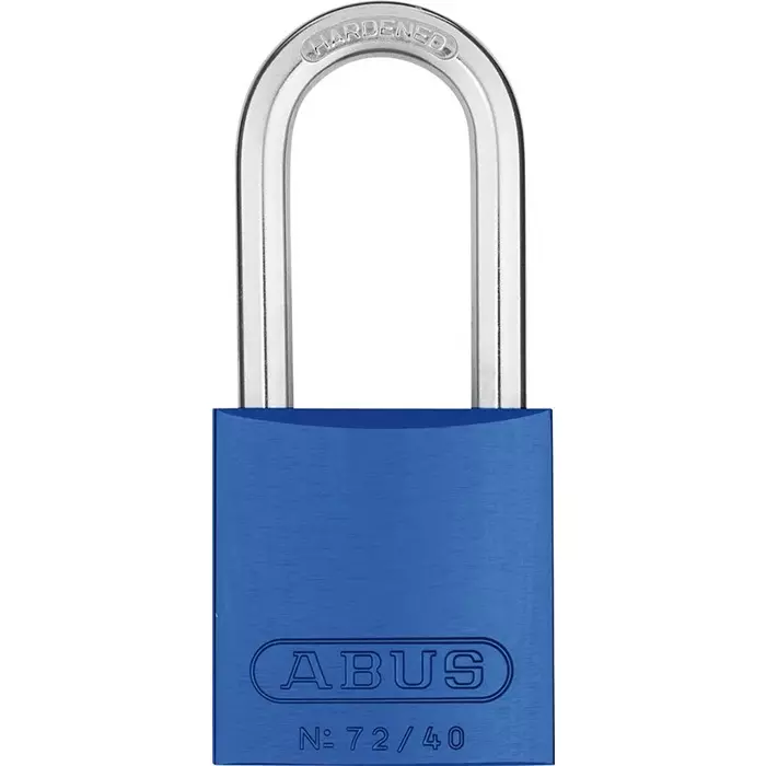 ABUS Key Weatherproof Aluminium Steel Safety Padlock 6.5 mm Shackle 39 mm Body, 72/40HB40 Blue