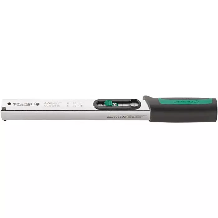 Stahlwille Quick Click Torque Wrench 6-50 Nm Rectangular Drive 9x12 mm Insert, 50184005