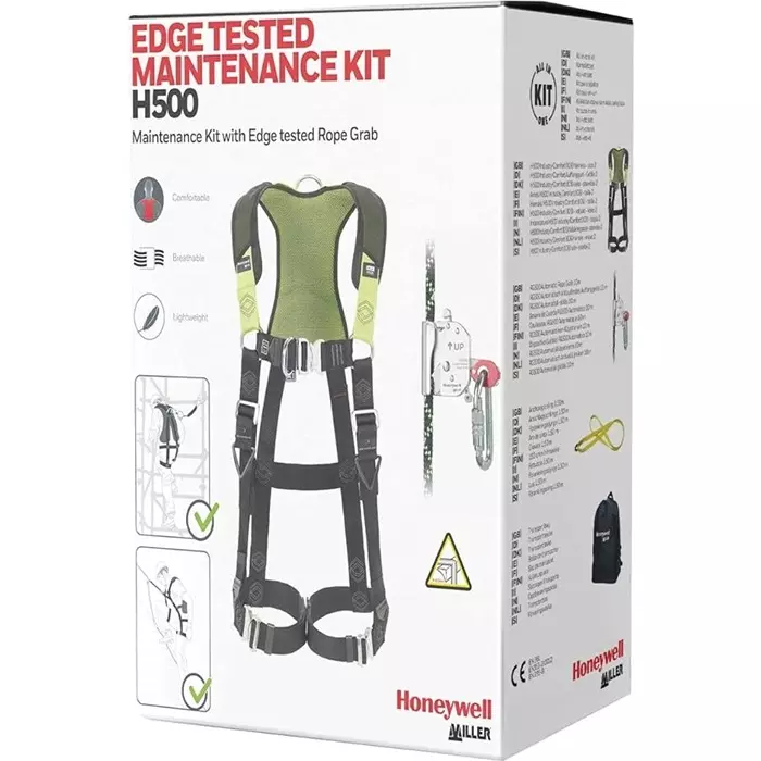Honeywell Fall Arrest & Fall Recovery Kit with Bag, Harness with Pad, Rope Grab & Straps, 1036592