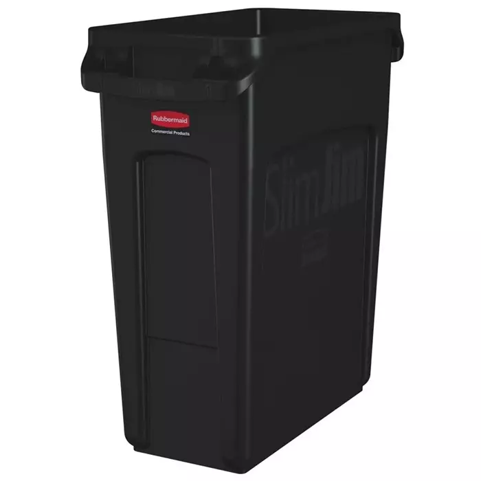 RUBBERMAID 60L Black PE Waste Bin, 1955959