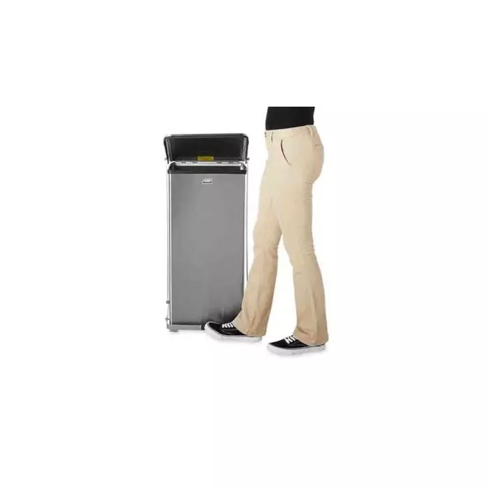 RUBBERMAID DefendersÂ® 49L Pedal Galvanised Steel Waste Bin, FGST24SSPL