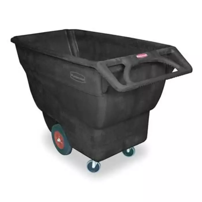 RUBBERMAID Structural Foam Tilt Truck PE Platform Trolley 1638 x 768 x 965mm 453kg Load, FG101300BLA