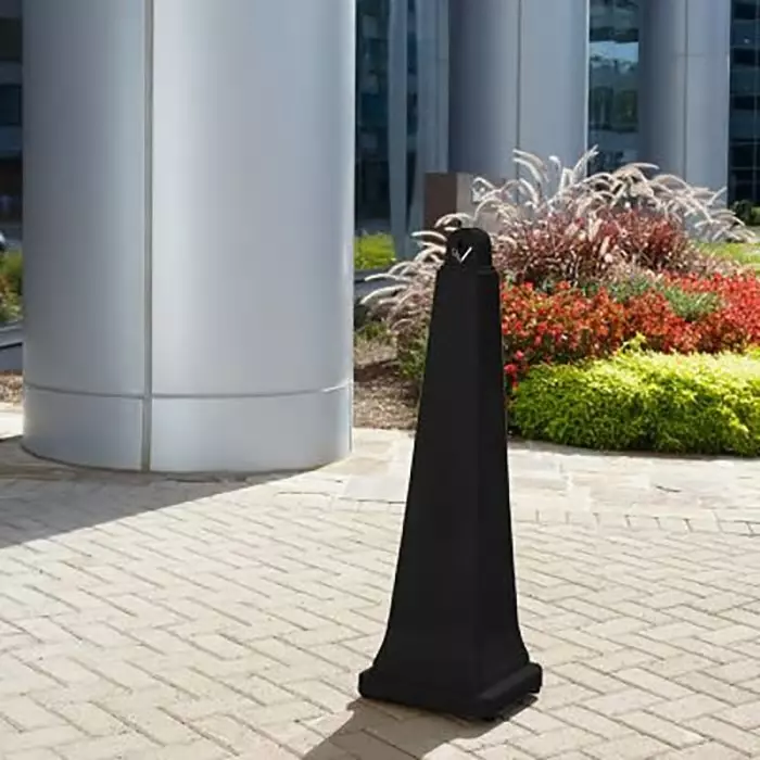 RUBBERMAID Black Plastic Standing Cigarette Bins 311x1.001x311 mm, FG257088BLA