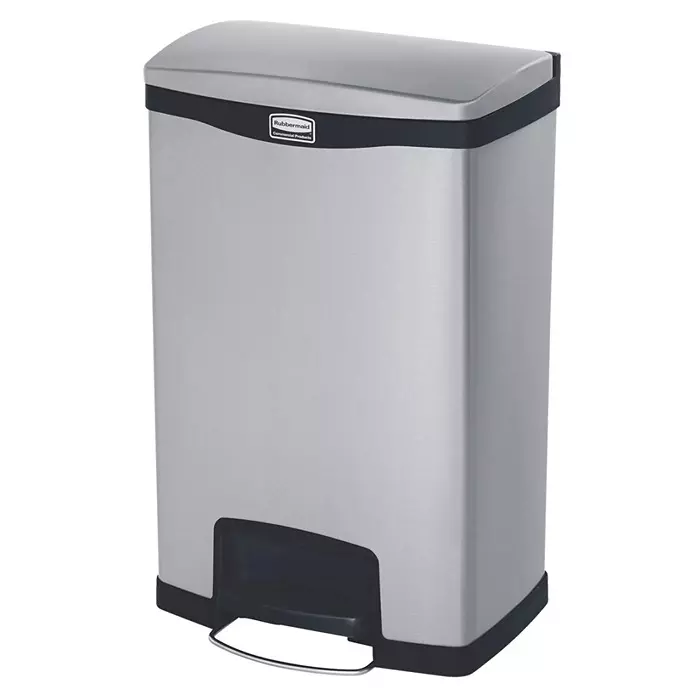 RUBBERMAID Slim Jim 50L Chrome Pedal Stainless Steel Waste Bin, 1901992