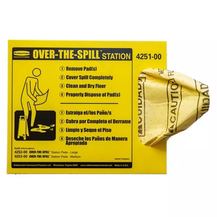 RUBBERMAID General Purpose Spill Kit 0.34 L 45.7x40.6x4.8 cm 0.5 Kg, FG425100YEL