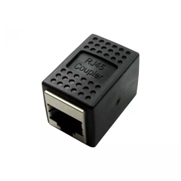 RS PRO Single-Port RJ45 Female Coupler Cat6 Shielded 30 mm Length, Black