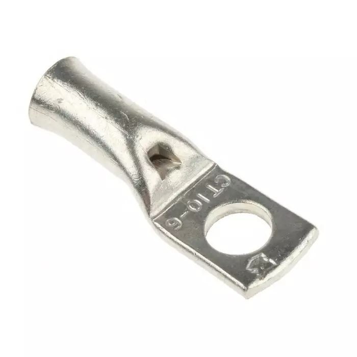 RS PRO Uninsulated Tubular Ring Terminal M6 Stud Size to 10 mm² Wire Size