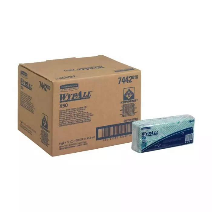 Kimberly Clark WypAll Green Cloths for General Cleaning Dry Use 416 x 245mm Repeat Use, 7442