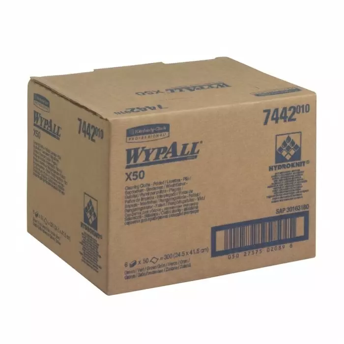 Kimberly Clark WypAll Green Cloths for General Cleaning Dry Use 416 x 245mm Repeat Use, 7442