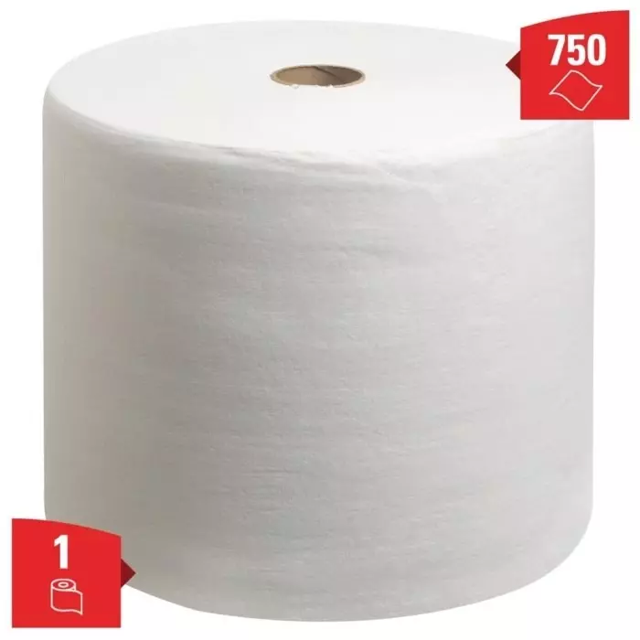 Kimberly-Clark WypAll L40+ Power Clean Rolled White Paper Towel 750 Sheets, 7452