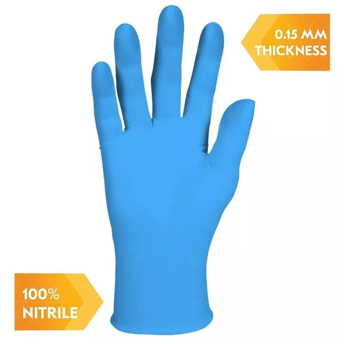 Kimberly-Clark G10 Blue Powdered Nitrile Disposable Gloves Size M 1000 per Pack, 54422