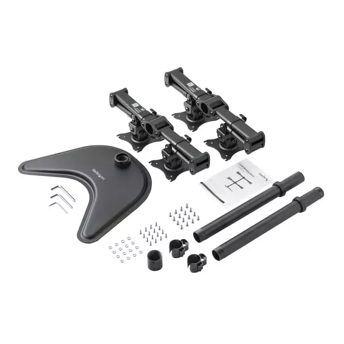 StarTech.com Desk Mounting Monitor Arm for 4 x Screen 27 inch Screen Size, ARMBARQUAD