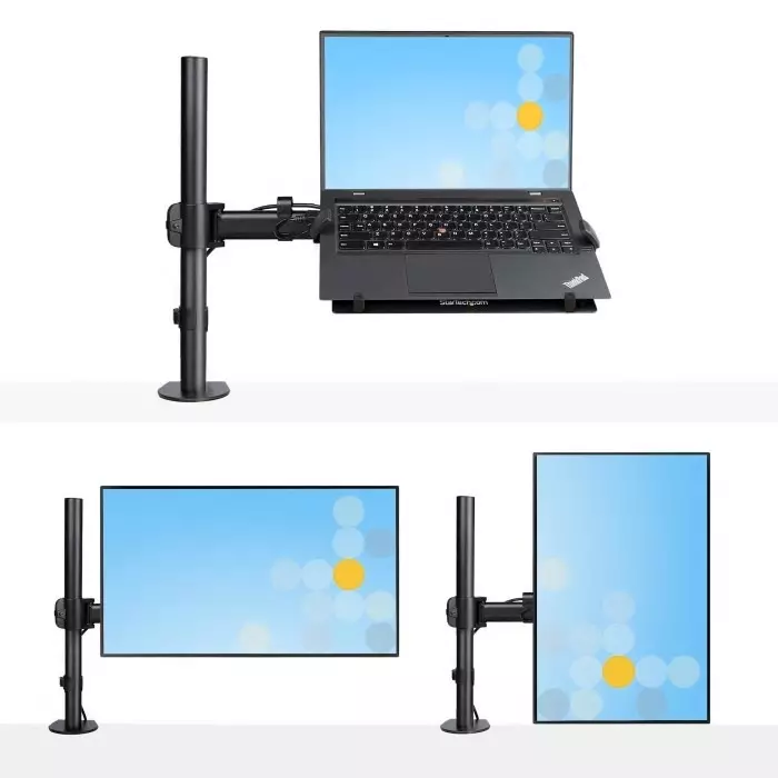 StarTech.com Desk & Grommet Clamp Mounting Monitor and Laptop Mount 34 inch Screen Size, A-LAPTOP-DESK-MOUNT
