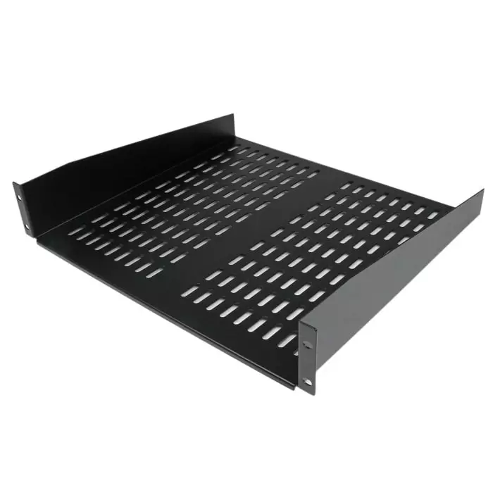 StarTech.com Black Rack Shelf 2U 23 Kg Load 406mm x 483mm, CABSHELFV