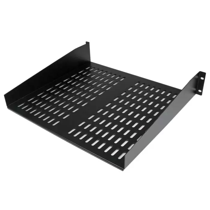 StarTech.com Black Rack Shelf 2U 23 Kg Load 406mm x 483mm, CABSHELFV