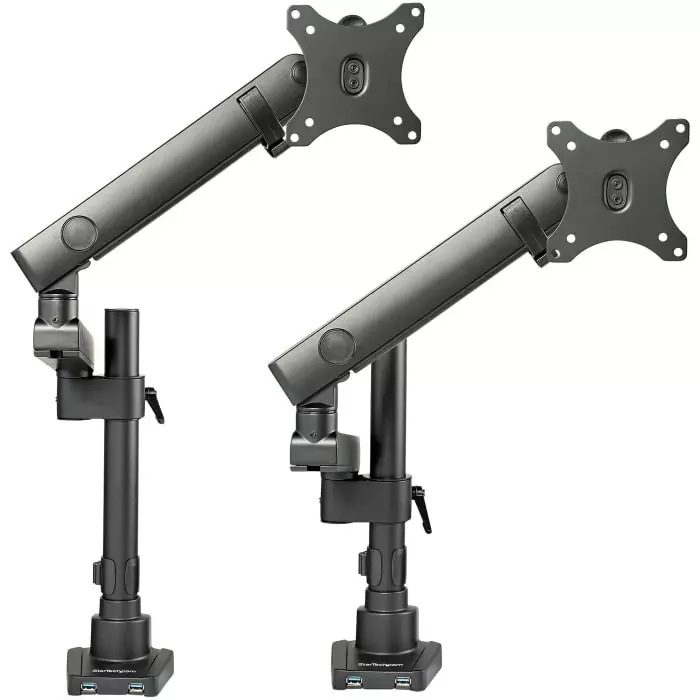 StarTech.com Desk Mounting Monitor Arm for 1 x Screen 34 inch Screen Size, ARMPIVOT2USB3