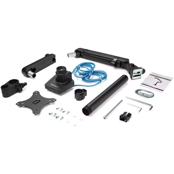 StarTech.com Desk Mounting Monitor Arm for 1 x Screen 34 inch Screen Size, ARMPIVOT2USB3