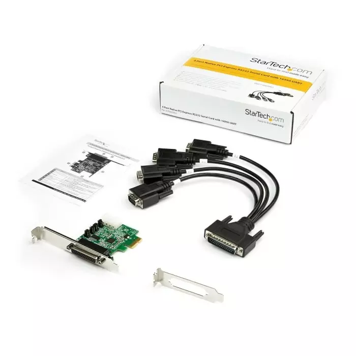 StarTech.com 4 Port PCIe RS232 Serial Card, PEX4S953