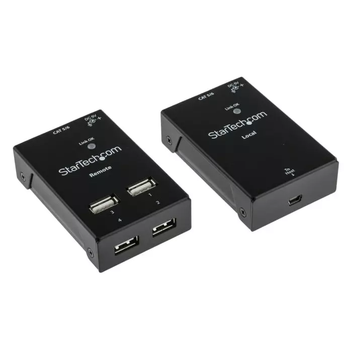 StarTech.com 4 Port USB 2.0 over CATx Extender up to 50m Extension Distance, USB2004EXTV