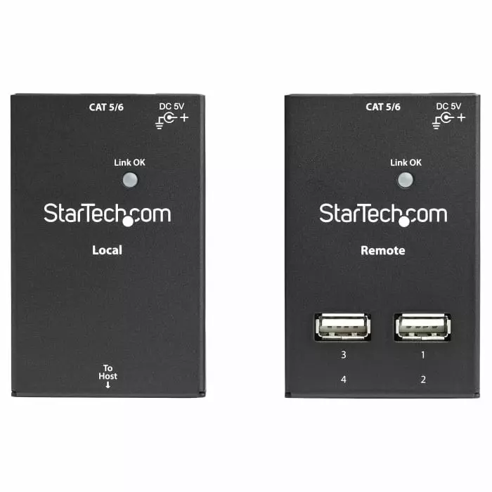 StarTech.com 4 Port USB 2.0 over CATx Extender up to 50m Extension Distance, USB2004EXTV
