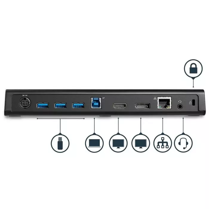 StarTech.com Dual Monitor 4K USB 3.0 Docking Station with DisplayPort HDMI - 4 x USB Ports USB A, USB3DOCKHDPC