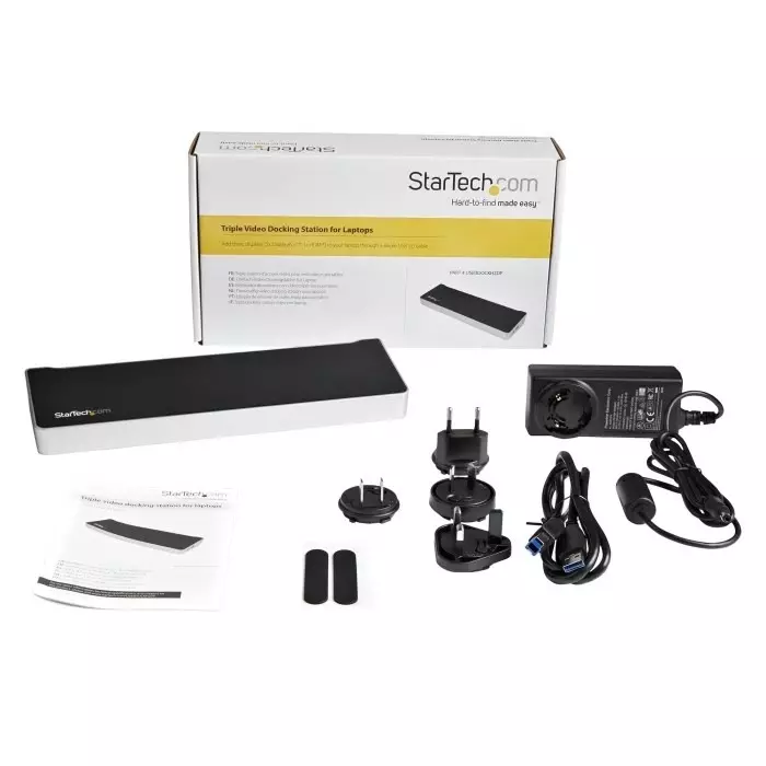 StarTech.com Triple Monitor 4K USB 3.0 Docking Station with DisplayPort HDMI - 5 x USB Ports USB A USB B, USB3DOCKH2DP