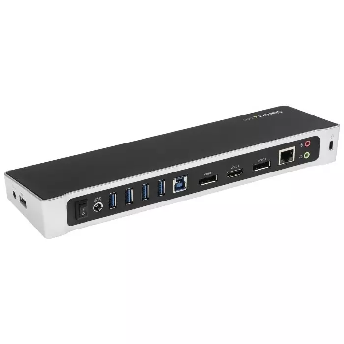 StarTech.com Triple Monitor 4K USB 3.0 Docking Station with DisplayPort HDMI - 5 x USB Ports USB A USB B, USB3DOCKH2DP