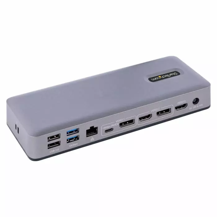 StarTech.com Triple Monitor 4K USB-C Docking Station with HDMI DP - 7 x USB Ports USB C, DK31C3MNCRUE
