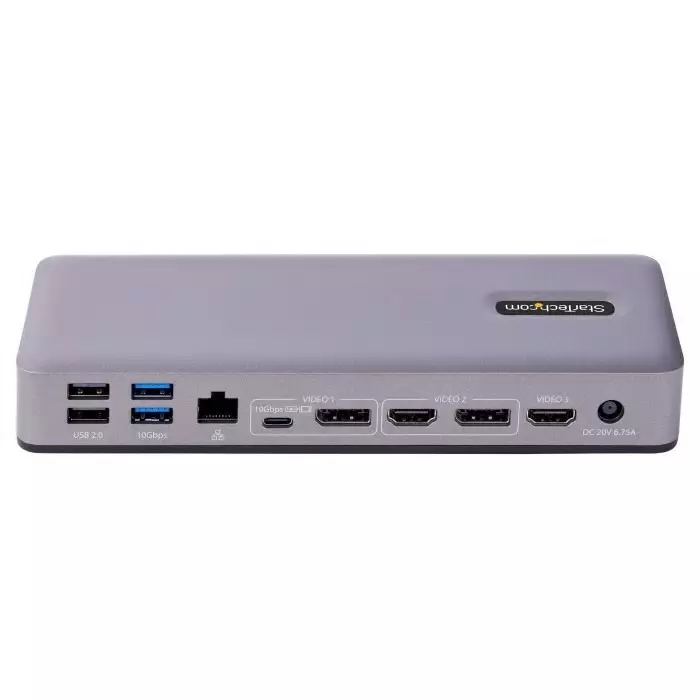 StarTech.com Triple Monitor 4K USB-C Docking Station with HDMI DP - 7 x USB Ports USB C, DK31C3MNCRUE