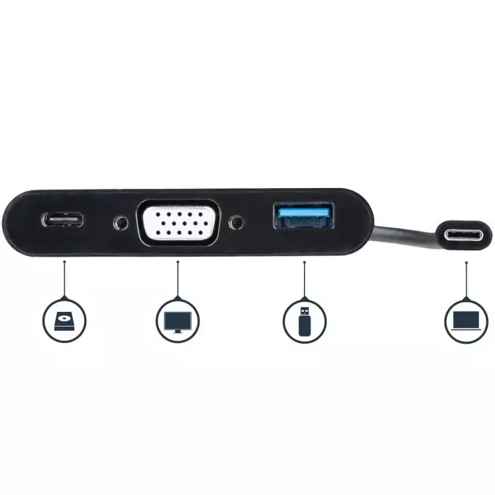 StarTech.com USB-C Docking Station with VGA - 1 x USB Ports USB A USB C, CDP2VGAUACP