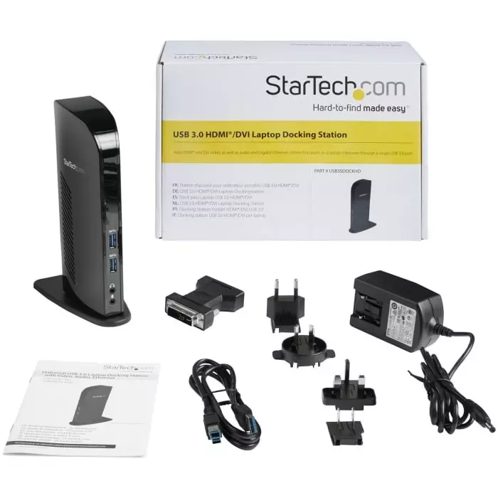 StarTech.com Dual Monitor USB 3.0 Docking Station with DVI HDMI - 6 x USB Ports USB A USB B, USB3SDOCKHD