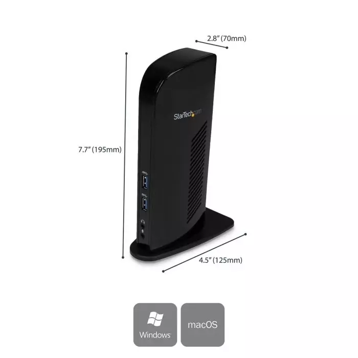StarTech.com Dual Monitor USB 3.0 Docking Station with DVI HDMI - 6 x USB Ports USB A USB B, USB3SDOCKHD