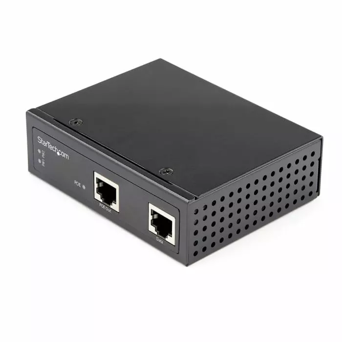 StarTech.com RJ45 Ethernet Media Converter 10Mbps 100Mbps 1000Mbps Full Duplex 100m, POEINJ1G90W