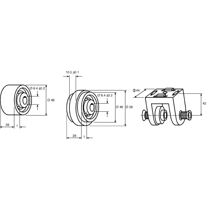 FlexLink XC Die Cast Zinc Wheel Yoke, XCAY 44