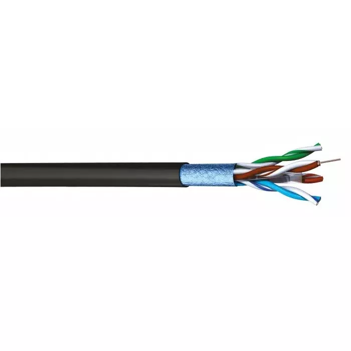 S2Ceb-Groupe Cae Ethernet Cable Cat 6 100m Cat6 Black F/UTP Shielded Unterminated PVC Sheath, AUDIOLAN626 (Pack of 100)