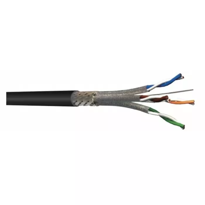 S2Ceb-Groupe Cae Ethernet Cable CAT6A 100m Cat6a Black S/FTP Unterminated PUR Sheath, AUDIOLAN6A (Pack of 100)