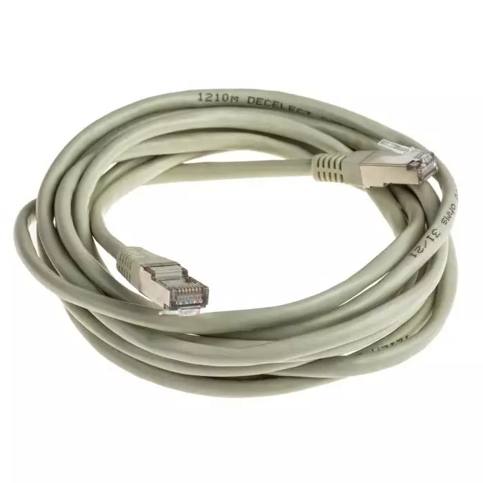 Decelect Ethernet Cable 3 m Cat5 Grey RJ45 to Male RJ45 Male F/UTP Shielded Terminated PVC Sheath, CR503B3