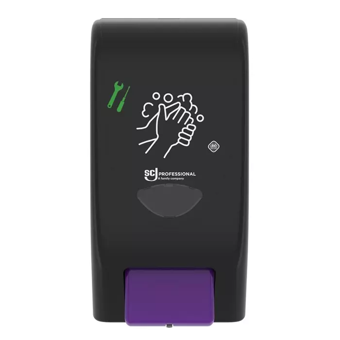 SCJ Professional Soap Dispenser Purple, 4L Cleanse Heavy Black Dispenser, 4L Capacity, HVY4LDB