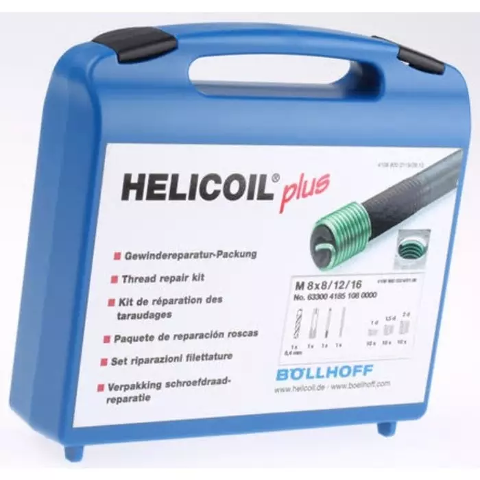 BOLLHOFF Thread Repair Kit 34 Piece Kit, M8-1.25 Thread Size Range, 41851080000