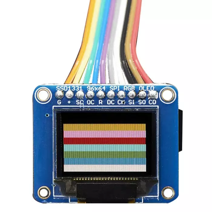 ADAFRUIT INDUSTRIES Mini Color OLED 0.96in OLED Display Breakout Board With micro SD holder, 684