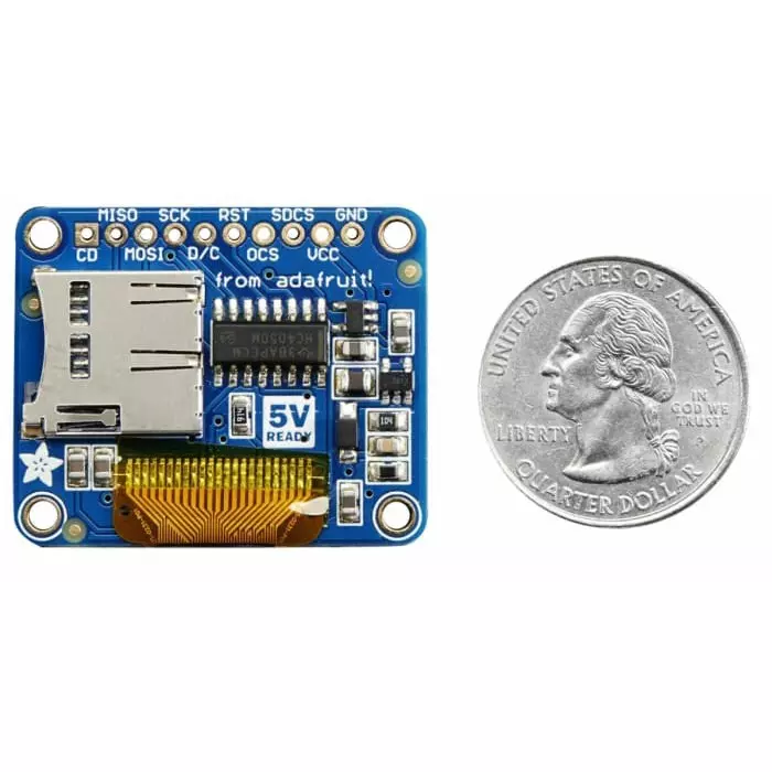 ADAFRUIT INDUSTRIES Mini Color OLED 0.96in OLED Display Breakout Board With micro SD holder, 684