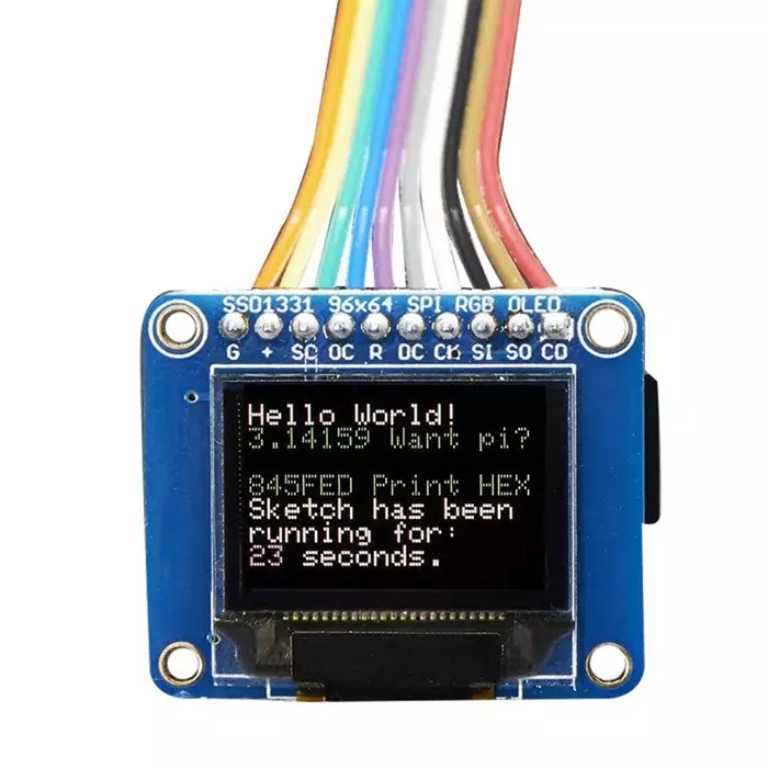 ADAFRUIT INDUSTRIES Mini Color OLED 0.96in OLED Display Breakout Board With micro SD holder, 684