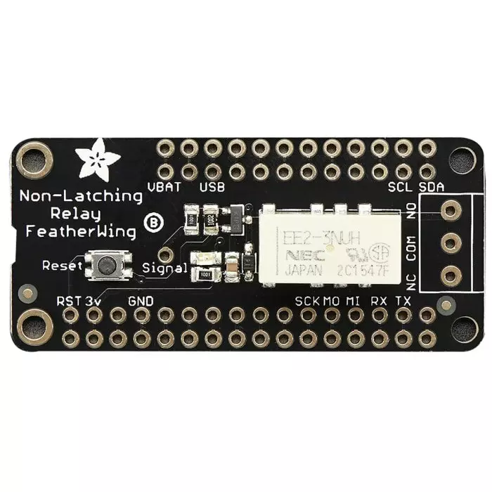 ADAFRUIT INDUSTRIES Adafruit Feather Non-Latching Relay FeatherWing Development Board, 2895