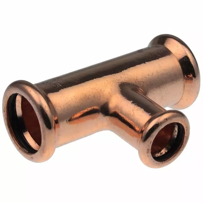 Pegler Yorkshire Equal Tee Push Fit, 22x22x15 mm Pipe Diameter, 90° Fitting Direction, 38490 (Pack of 10)