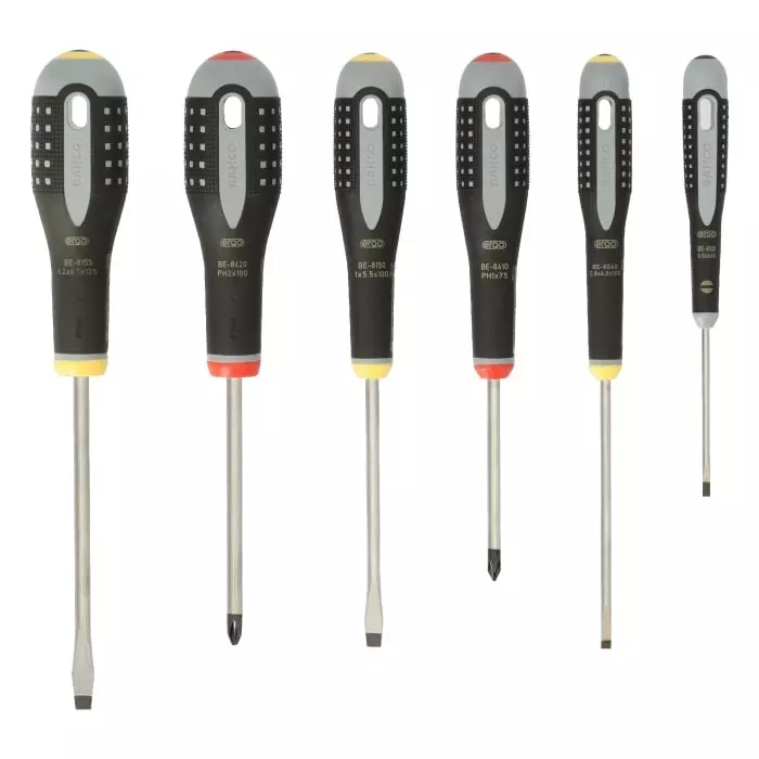 Bahco Phillips Slotted Screwdriver Set, BE-9881 (Set of 6 Pcs)
