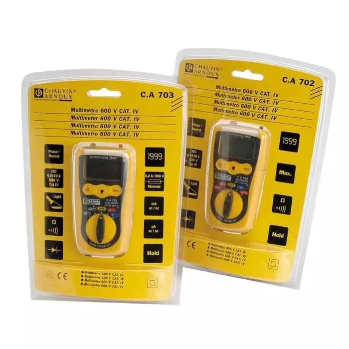 CHAUVIN ARNOUX Handheld Digital Multimeter 200 mA AC 200 m A DC 600 V AC, P01191740Z