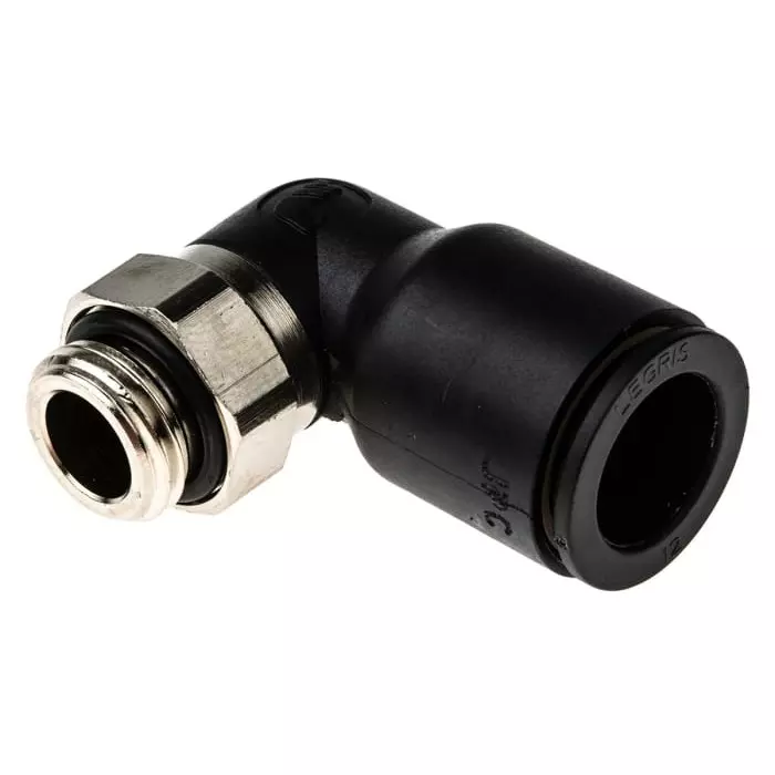 Legris LF3000 Series Elbow Threaded Adaptor G 1/4 Male to Push In 12 mm Threaded-to-Tube Connection Style, 3199 12 13 (Pack of 2 Pcs)