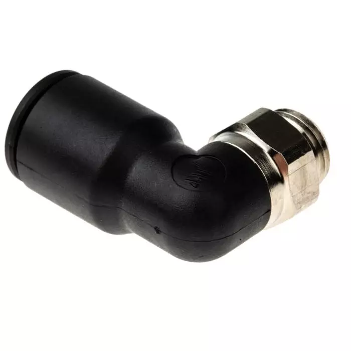 Legris LF3000 Series Elbow Threaded Adaptor G 1/4 Male to Push In 12 mm Threaded-to-Tube Connection Style, 3199 12 13 (Pack of 2 Pcs)