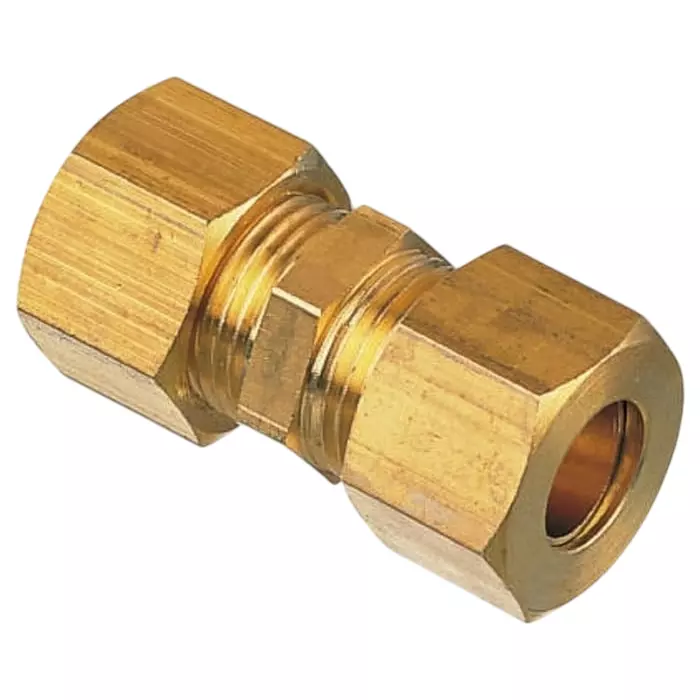 Legris Brass Pipe Fitting Straight Compression Union Female to Female 12 mm, 0106 12 00 (Pack of 5 Pcs)